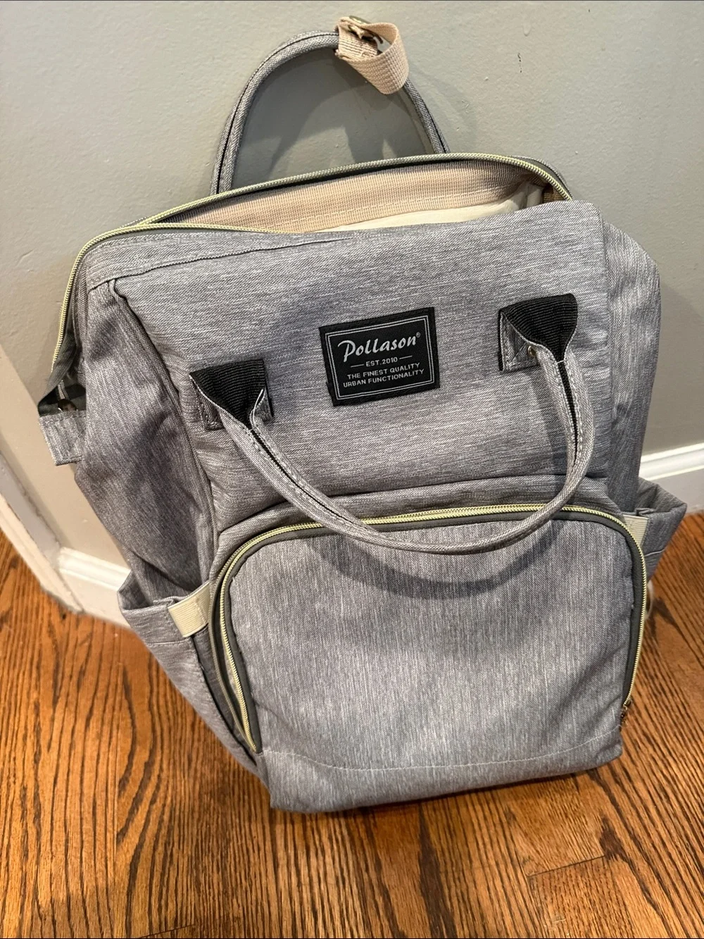 Gray Backpack Tote - Convertible Carrying Bag